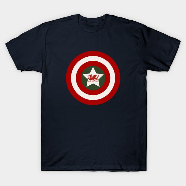 Captain Cymru, Welsh shield T-Shirt by Teessential